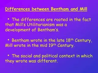 The Relationship Between Mill and Bentham