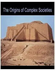 The Rise of Complex Societies