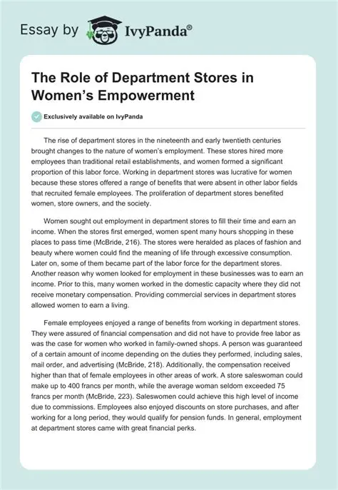 The Role of Department Stores