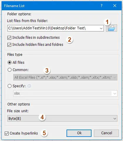 The Role of Filenames in Tests