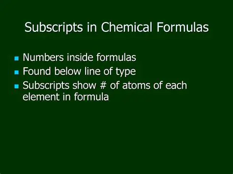 The Role of Subscripts in Chemical Formulas