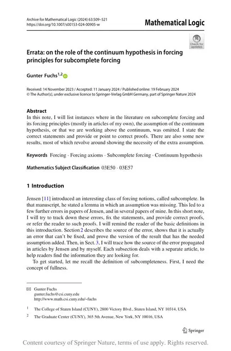 The Role of the Continuum Hypothesis
