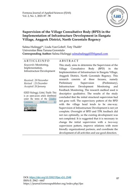 The Role of the Village Consultative Body in the Formation of Village Regulations