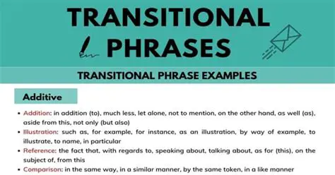 The Role of Transitional Phrases