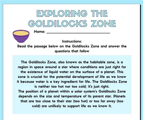The Science Behind the Goldilocks Zone
