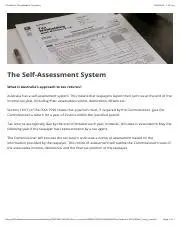 The Self Assessment System