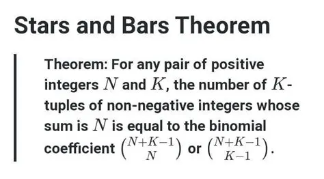 The Stars and Bars Theorem