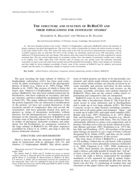 The Structure and Function of RuBisCO