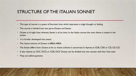 The Structure of an Italian Sonnet