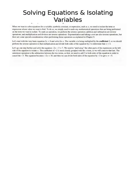 Tips and Tricks for Isolating Variables