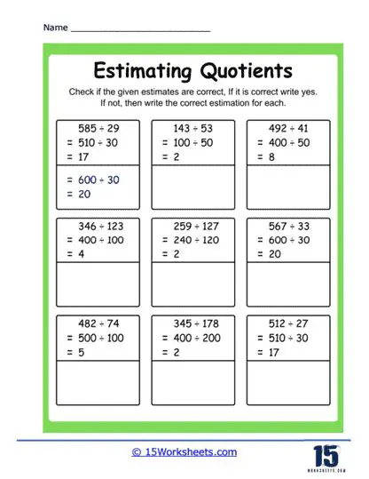 Tips for Estimating Quotients