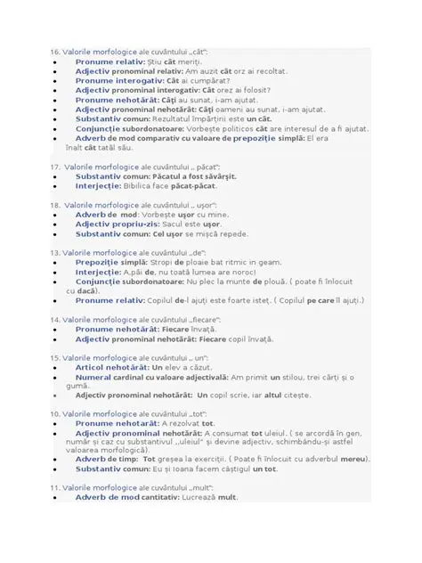 Tipurile de valori morfologice