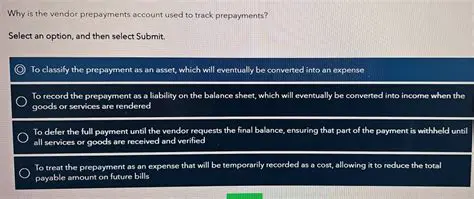 To Defer the Full Payment Until the Vendor Requests the Final Balance