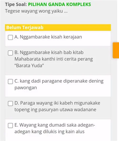 TOLONG ITU PILIHAN GANDA KOMPLEKS YAA
