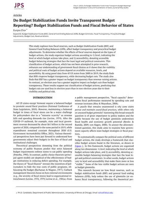 Transparent budget reporting