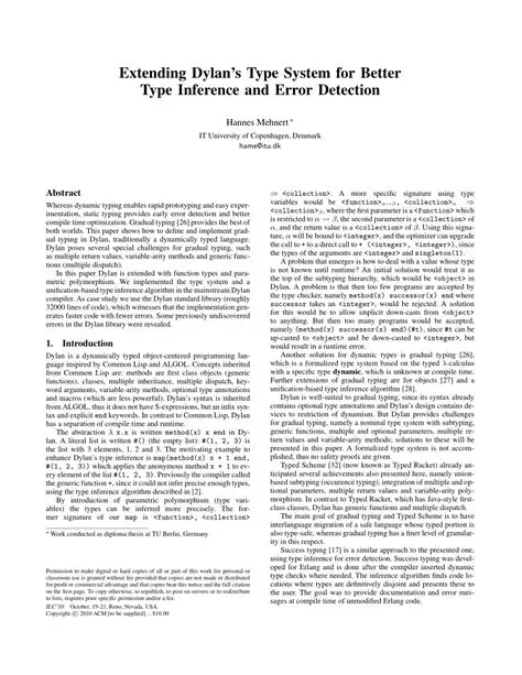 Type Inference and Error Detection