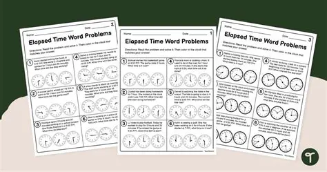 Types of Elapsed Time Word Problems