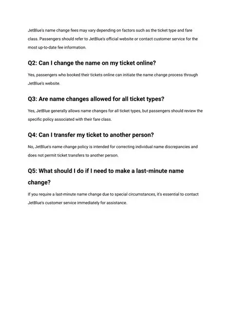 Types of Tickets and Name Change Fees