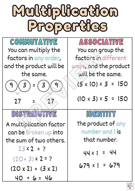 Understand the properties of division and multiplication