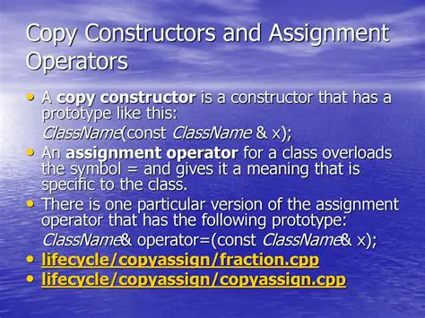 Understanding Copy Constructors and Assignment Operators