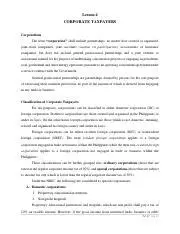 Understanding Corporate Taxpayers