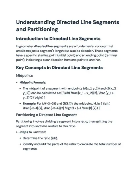 Understanding Directed Line Segments