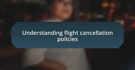 Understanding Flight Cancellation Policies