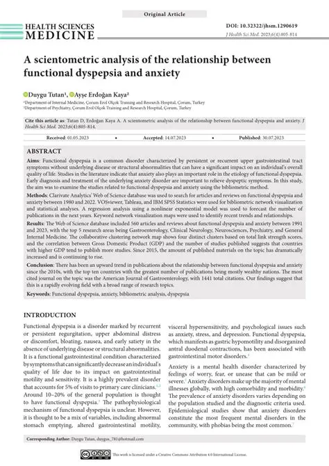 Understanding Functional Dyspepsia and Anxiety
