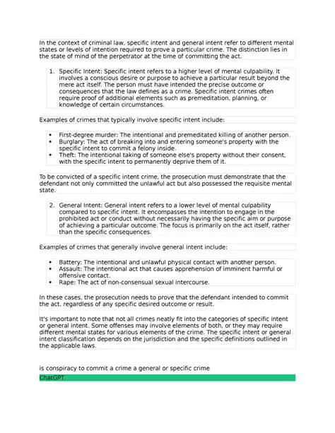 Understanding General Intent in the Context of Criminal Law