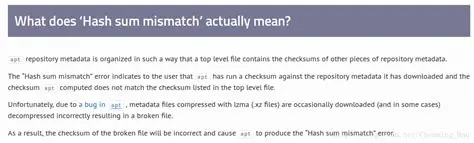 Understanding Hash Sum Mismatch Error