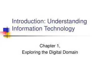 Understanding Information Technology