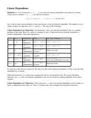 Understanding Linear Dependence