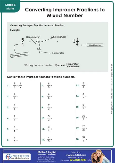 Understanding Mixed Numbers and Improper Fractions