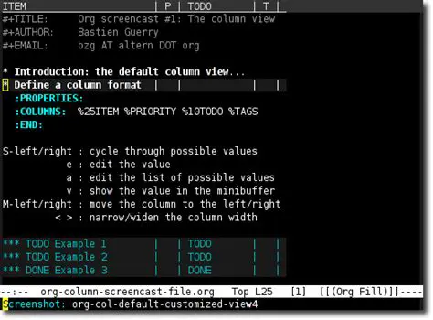 Understanding Org Column Mode