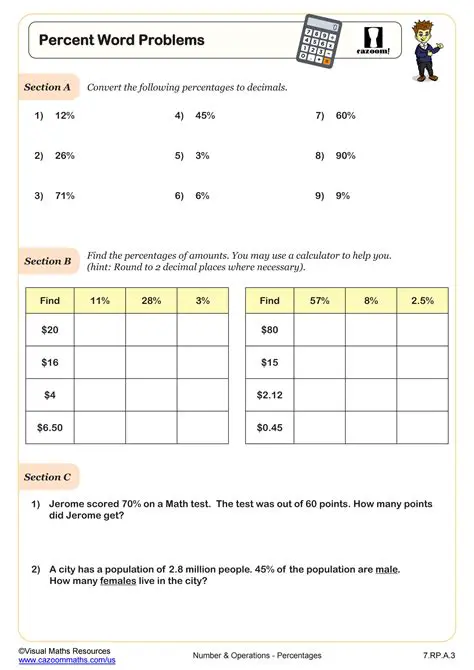 Understanding Percentages and Word Problems