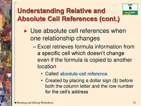 Understanding Relative Cell References