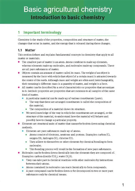 Understanding the Basics of Agricultural Chemistry