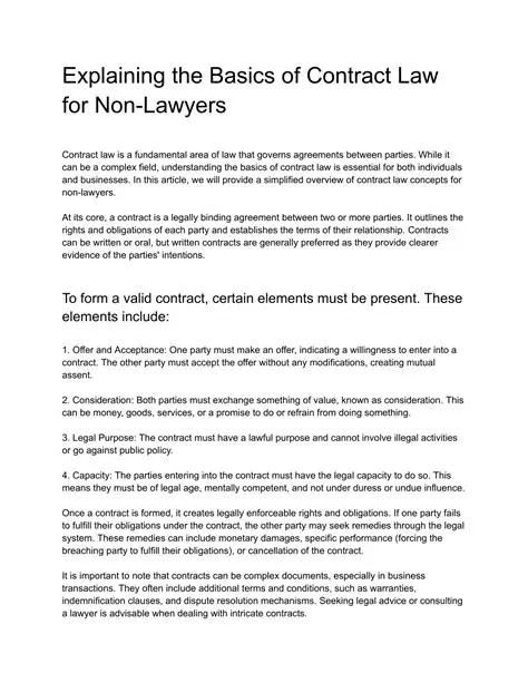 Understanding the Basics of Contract Law