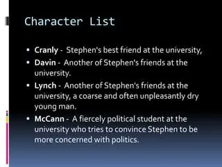 Understanding the Characters of Cranly and Stephen