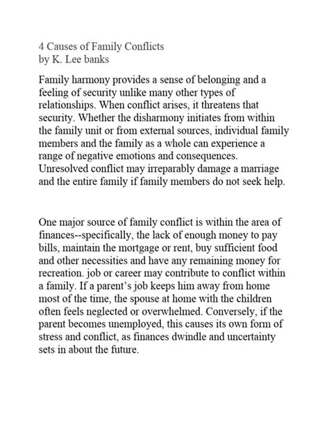 Understanding the Complexity of Family Conflicts