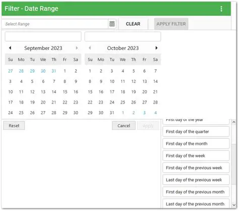 Understanding the Date Range Widget