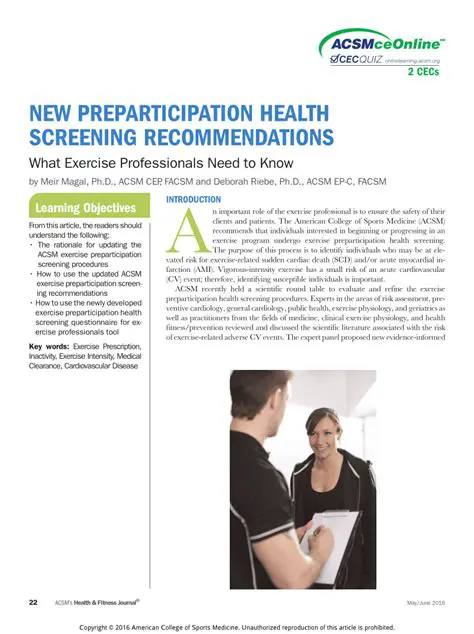 Understanding the Importance of Preparticipation Health Screening
