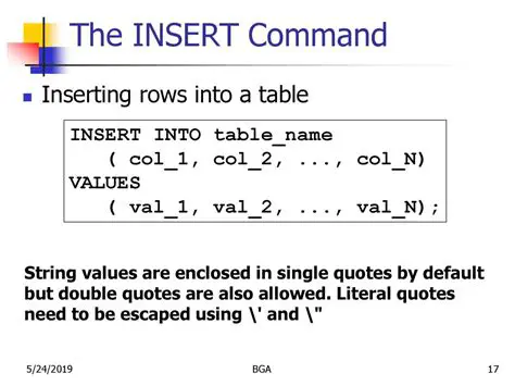 Understanding the Insert Command