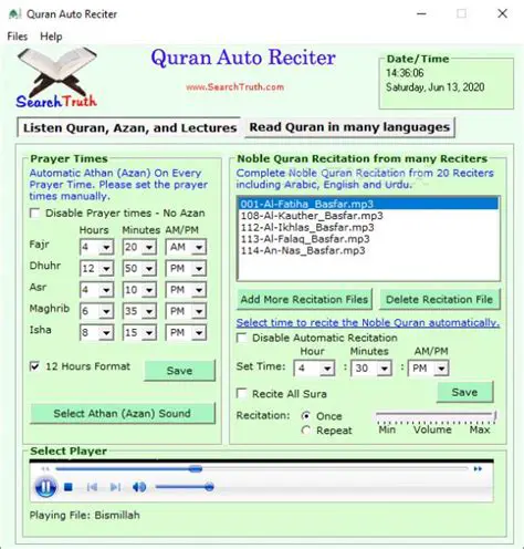 Understanding the Quran Auto Reciter