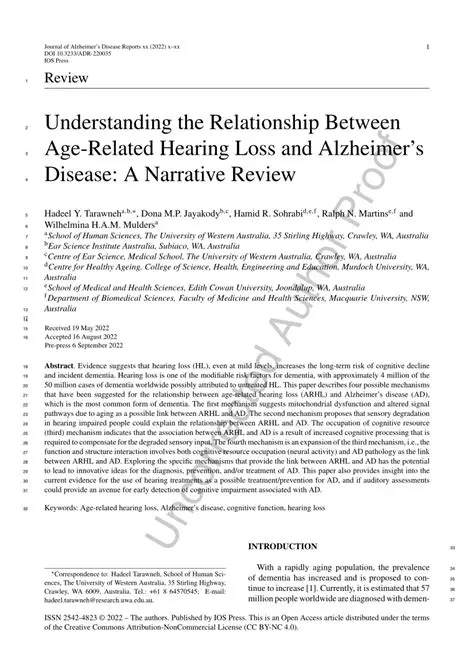 Understanding the Relationship between Age and Hearing Loss