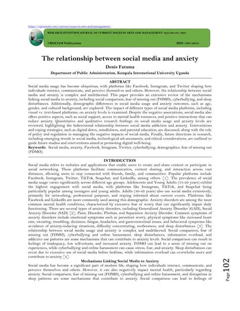 Understanding the Relationship Between Social Media and Anxiety