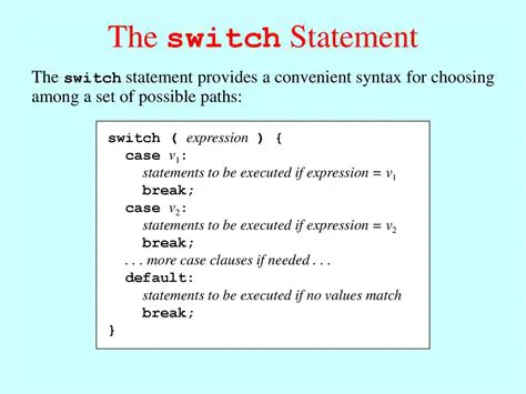Understanding the Switch Statement