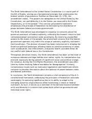 Understanding the Tenth Amendment