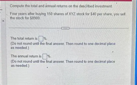 Understanding Total and Annual Returns