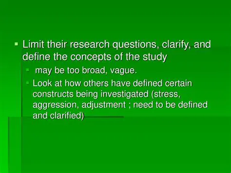 Understanding Vague Research Questions